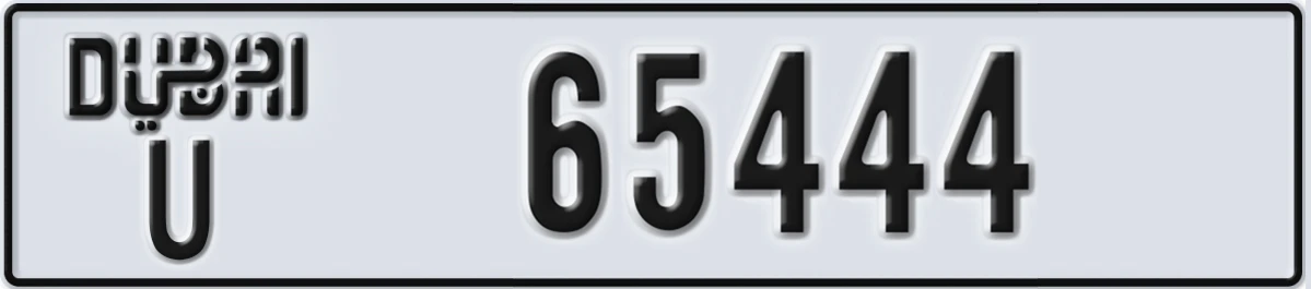 UAE License Plate Dubai U 65444