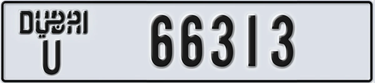 UAE License Plate Dubai U 66313