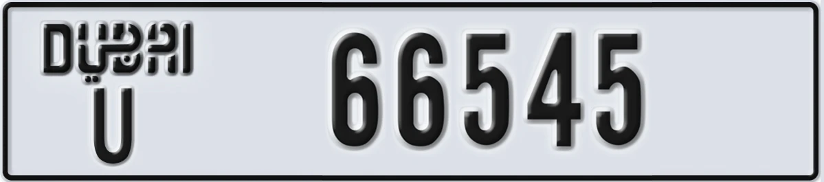 UAE License Plate Dubai U 66545