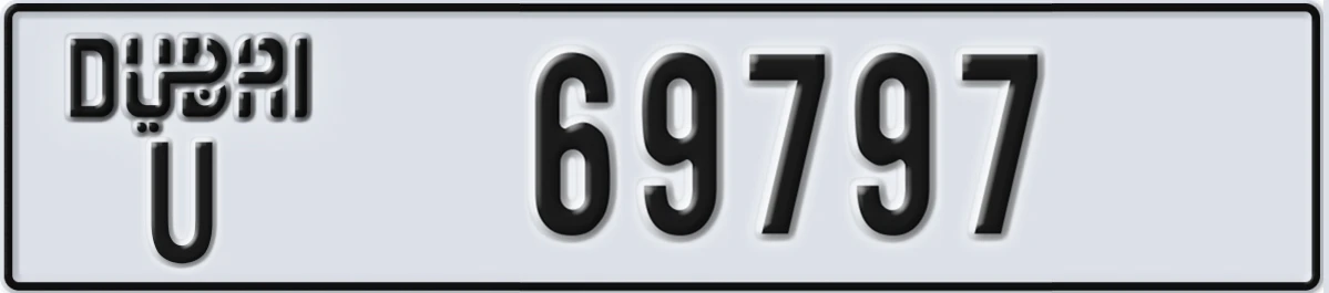 UAE License Plate Dubai U 69797