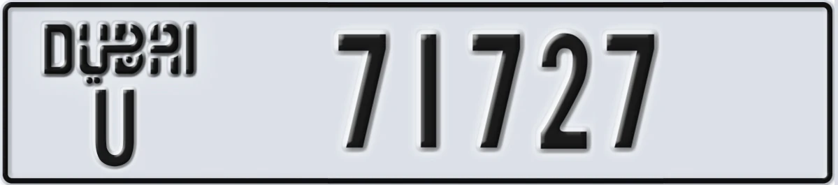 UAE License Plate Dubai U 71727