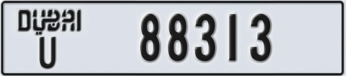 UAE License Plate Dubai U 88313