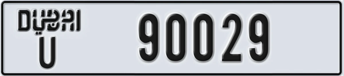 UAE License Plate Dubai U 90029