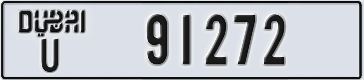 UAE License Plate Dubai U 91272