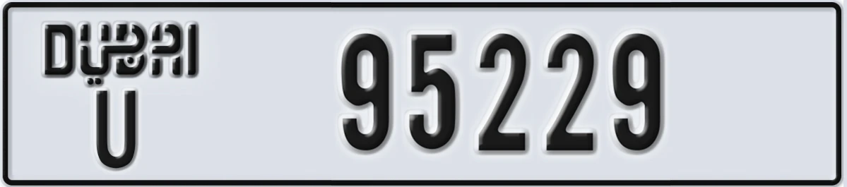UAE License Plate Dubai U 95229