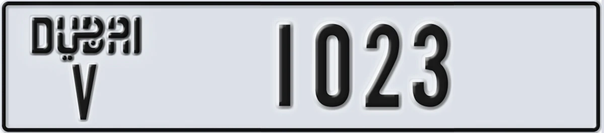 UAE License Plate Dubai V 1023