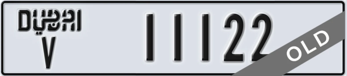 UAE License Plate Dubai V 11122