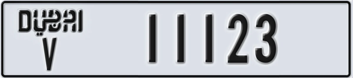 UAE License Plate Dubai V 11123