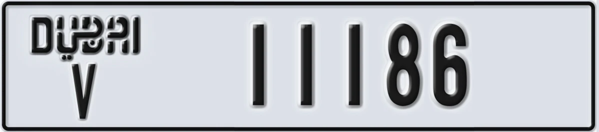 UAE License Plate Dubai V 11186