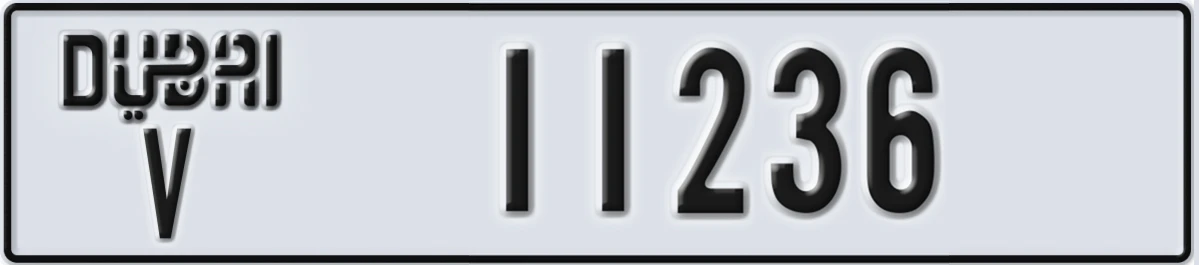 UAE License Plate Dubai V 11236