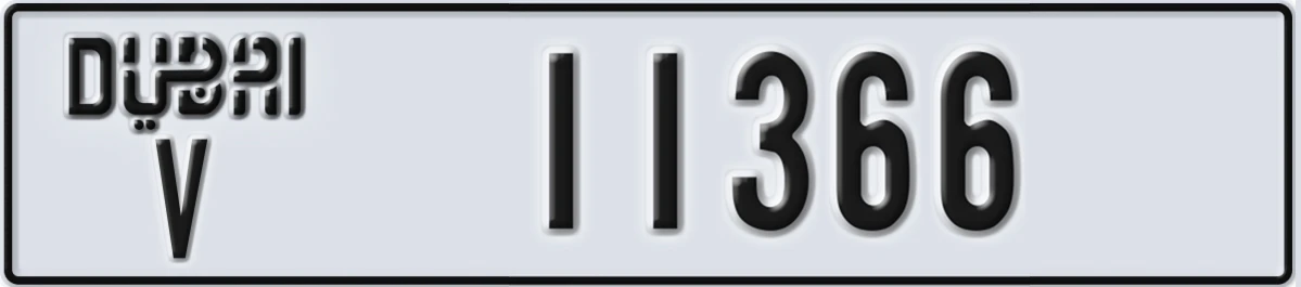 UAE License Plate Dubai V 11366