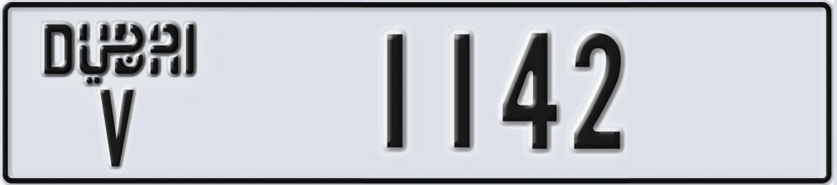 UAE License Plate Dubai V 1142