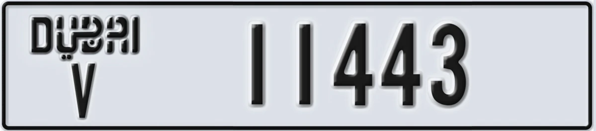UAE License Plate Dubai V 11443