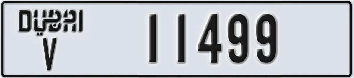 UAE License Plate Dubai V 11499