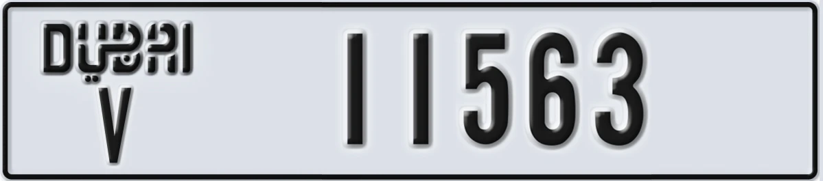 UAE License Plate Dubai V 11563