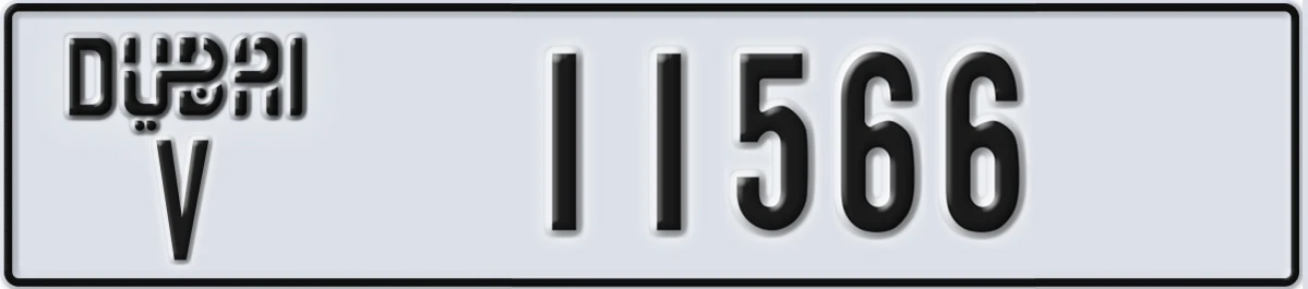 UAE License Plate Dubai V 11566