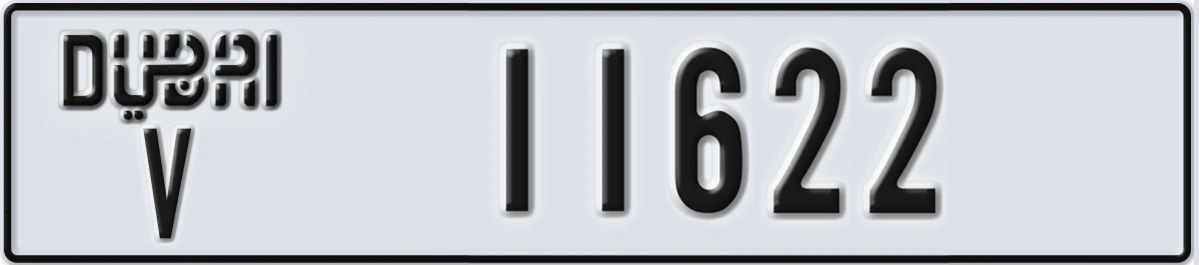 UAE License Plate Dubai V 11622