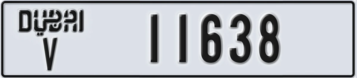 UAE License Plate Dubai V 11638