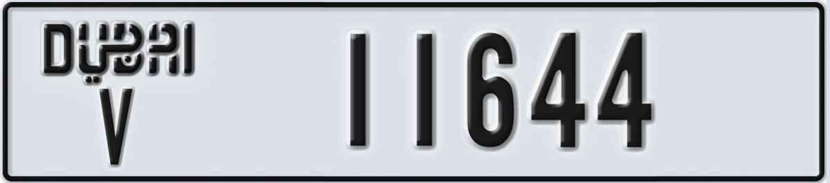 UAE License Plate Dubai V 11644