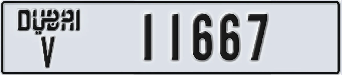 UAE License Plate Dubai V 11667