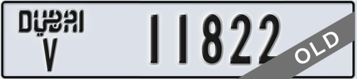 UAE License Plate Dubai V 11822