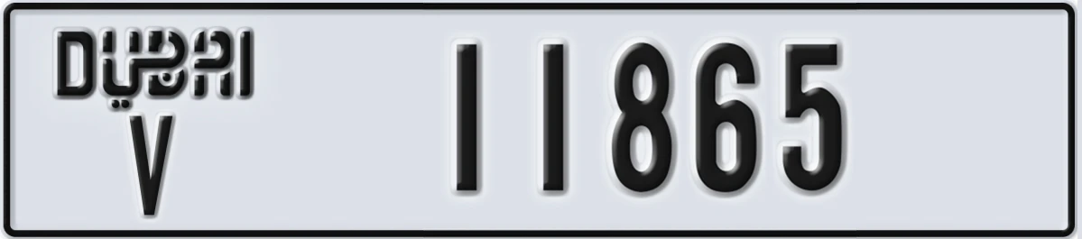 UAE License Plate Dubai V 11865