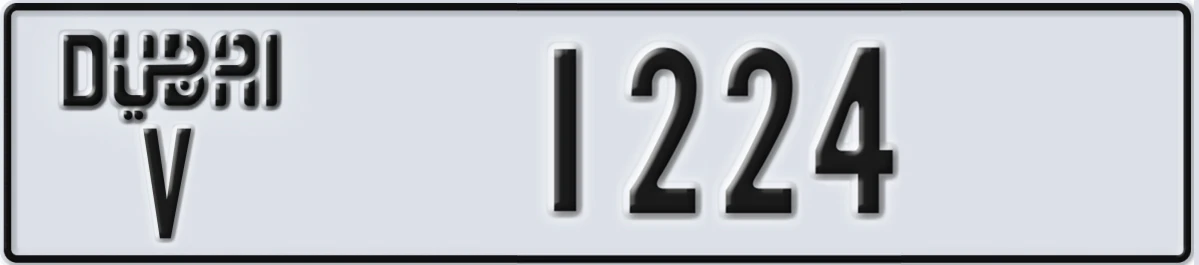 UAE License Plate Dubai V 1224