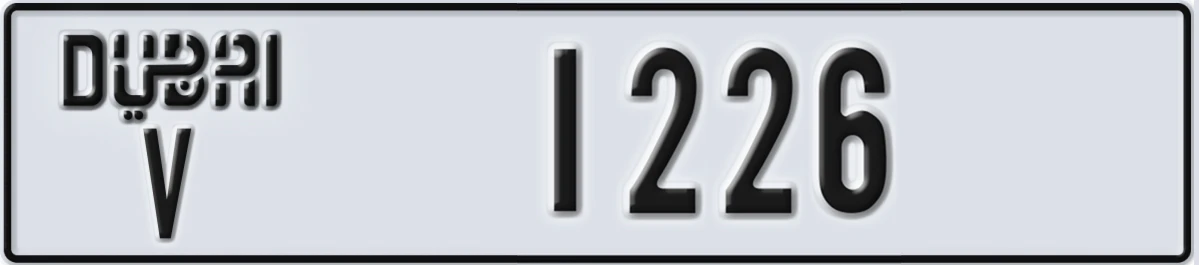 UAE License Plate Dubai V 1226