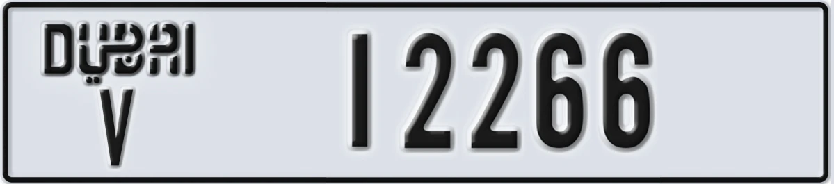 UAE License Plate Dubai V 12266