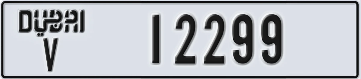 UAE License Plate Dubai V 12299