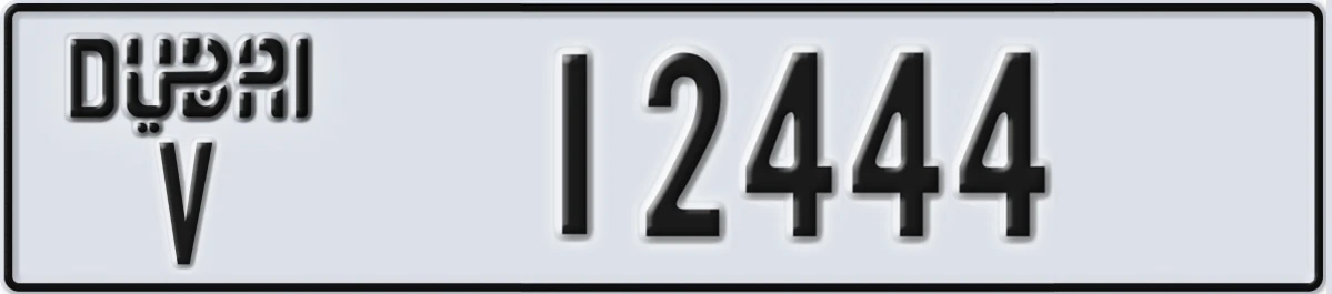 UAE License Plate Dubai V 12444