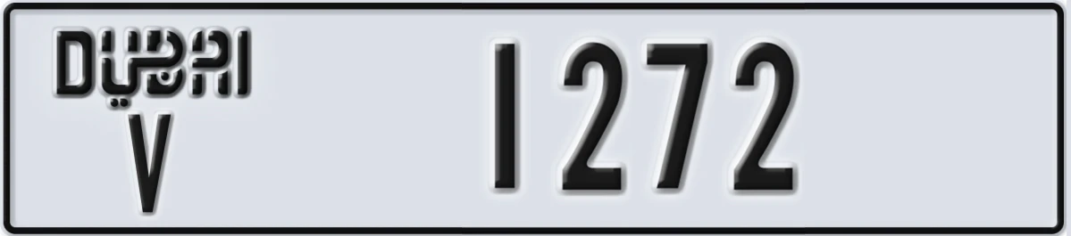 UAE License Plate Dubai V 1272