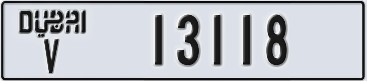 UAE License Plate Dubai V 13118