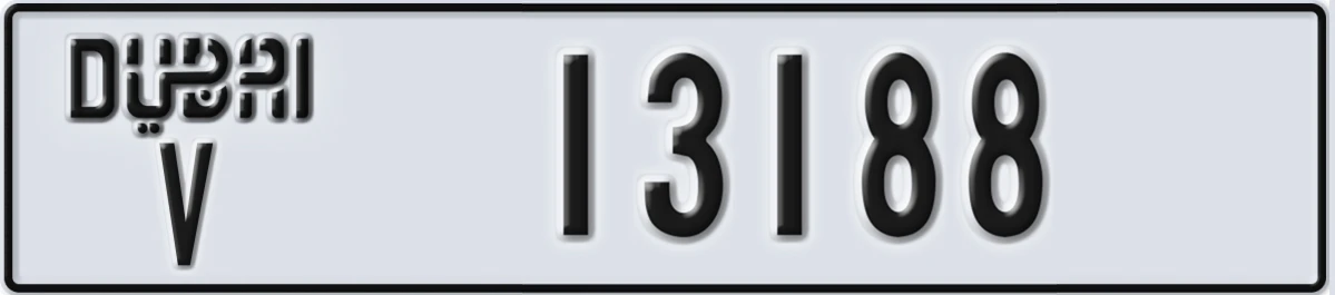 UAE License Plate Dubai V 13188