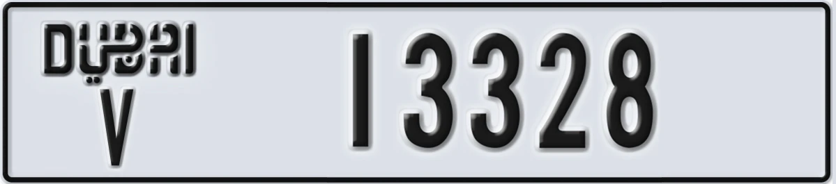 UAE License Plate Dubai V 13328