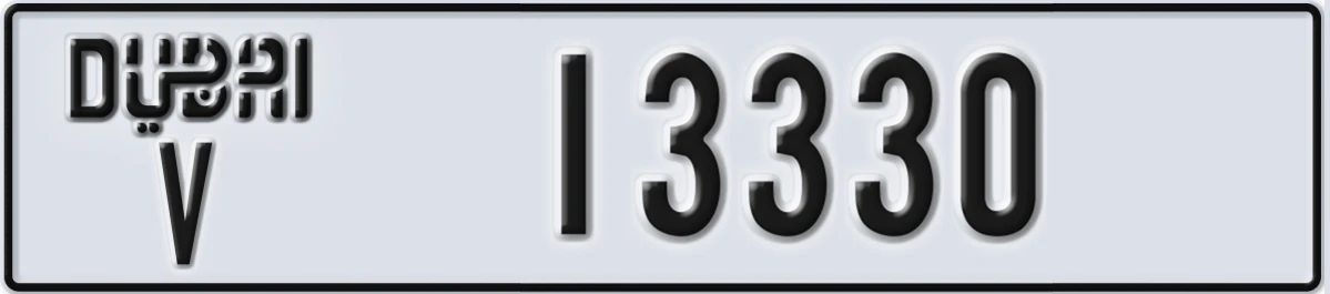 UAE License Plate Dubai V 13330