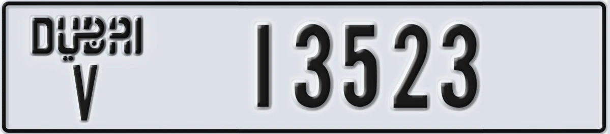UAE License Plate Dubai V 13523