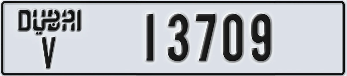 UAE License Plate Dubai V 13709