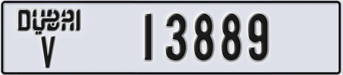 UAE License Plate Dubai V 13889