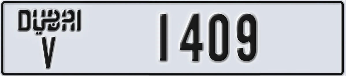 UAE License Plate Dubai V 1409