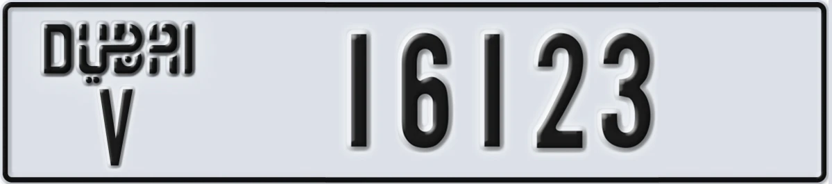 UAE License Plate Dubai V 16123
