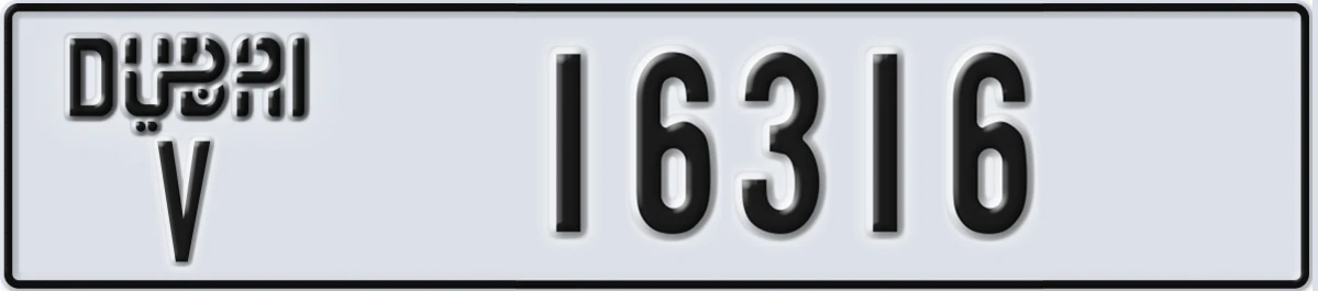 UAE License Plate Dubai V 16316