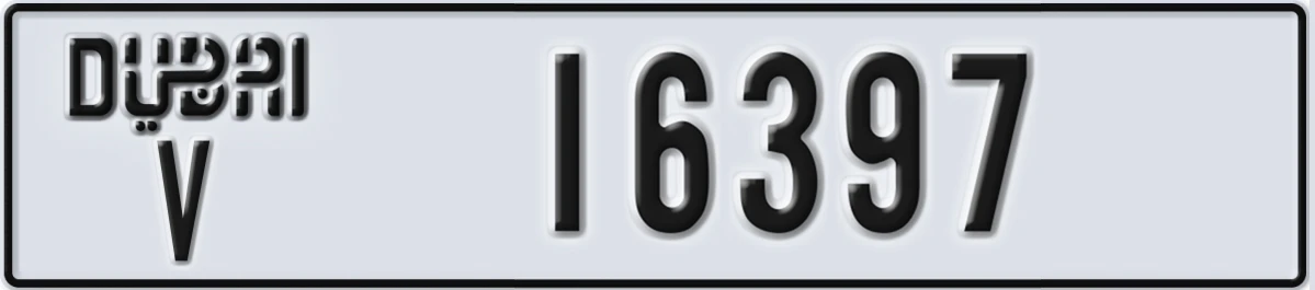 UAE License Plate Dubai V 16397