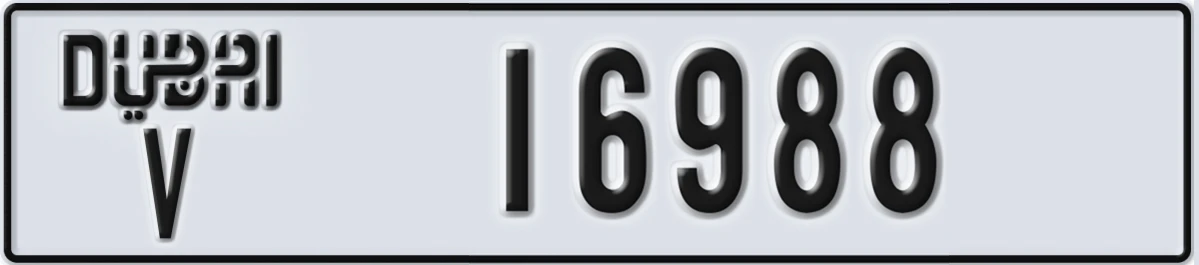 UAE License Plate Dubai V 16988