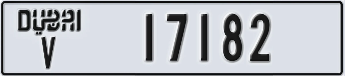 UAE License Plate Dubai V 17182