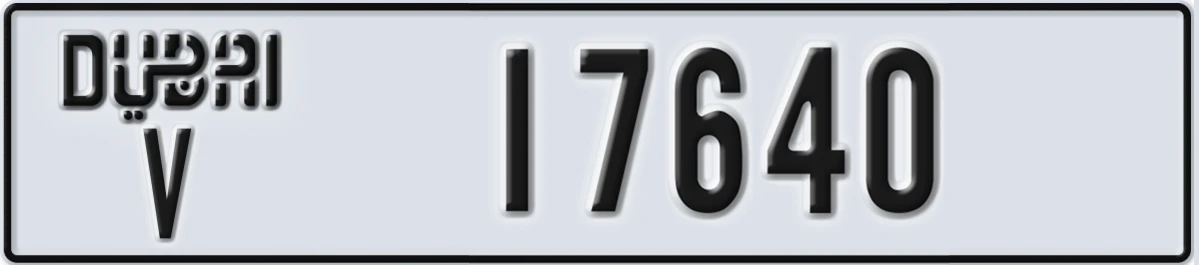 UAE License Plate Dubai V 17640