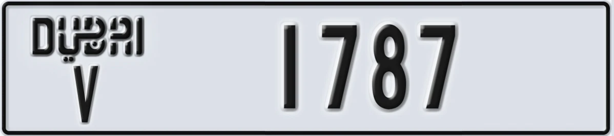 UAE License Plate Dubai V 1787
