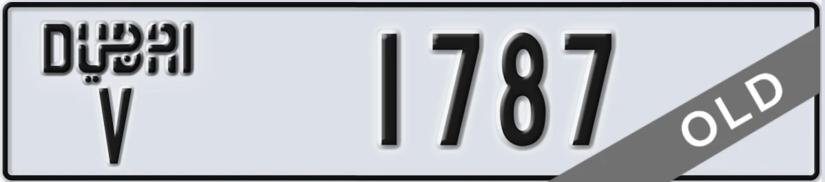 UAE License Plate Dubai V 1787