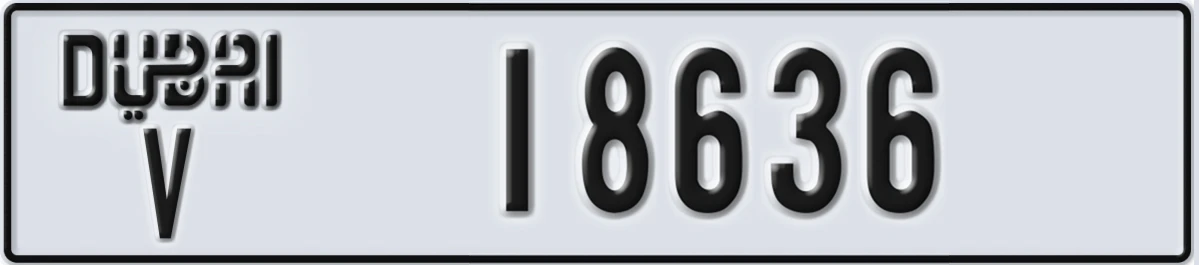 UAE License Plate Dubai V 18636