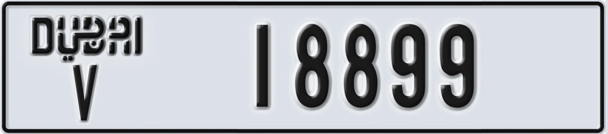UAE License Plate Dubai V 18899